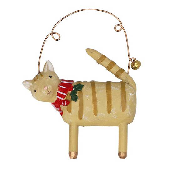 Resin Xmas Rural Animal, Ginger Cat 7cm *ETA Nov